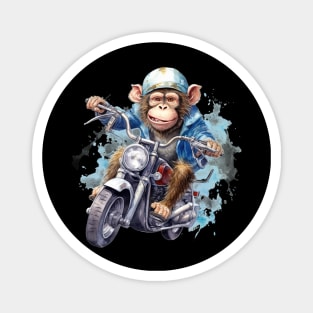 Baby Monkey Riding Motorbike Magnet